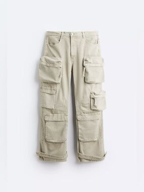 Zara Stone Cargo Pants size 34